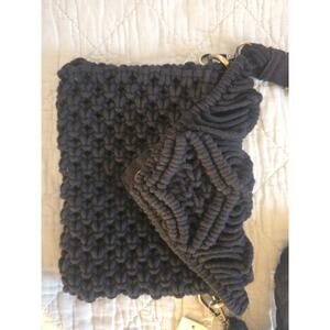 World Market Macrame Navy Crossbody Boho Bag coastal cell bag purse new beach